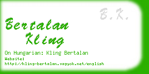 bertalan kling business card